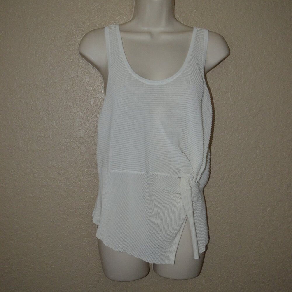NWOT $238 Sz S Michelle Mason IvoryTwist Ribbed Sleevless Top